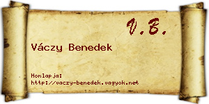 Váczy Benedek névjegykártya