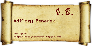 Váczy Benedek névjegykártya