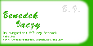 benedek vaczy business card